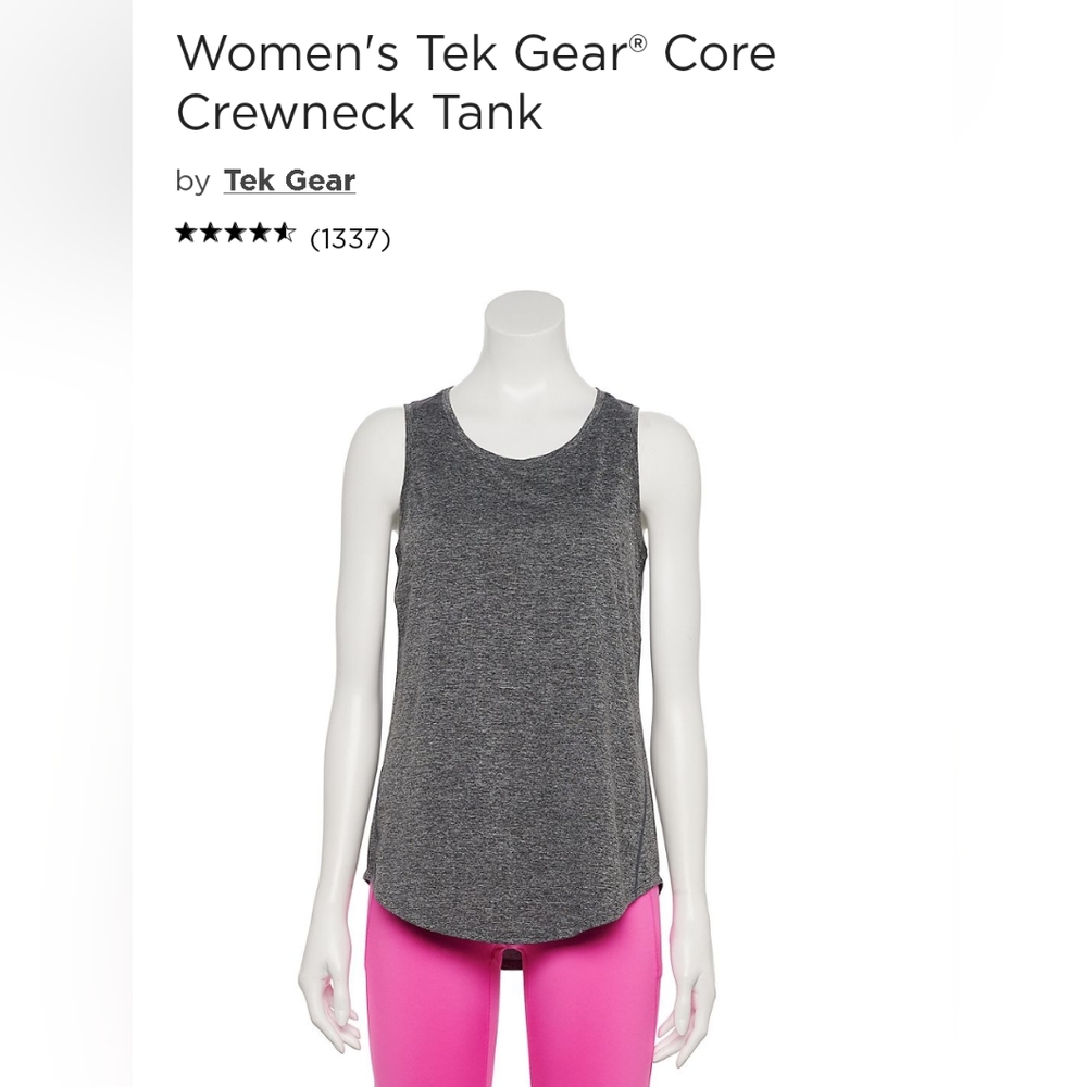 NWT TEK GEAR Womens Sz 3X Gray Sleeveless Tank